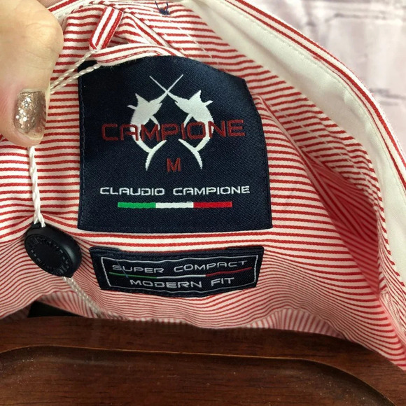 claudio campione danke  dress shirt modern fit size medium - Picture 9 of 10